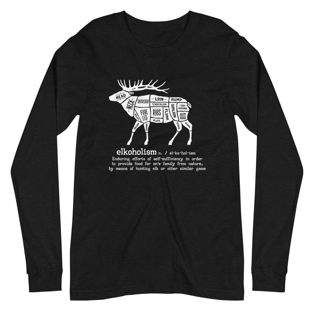 Elkoholism Unisex Long Sleeve Tee - Outdoors Thrill