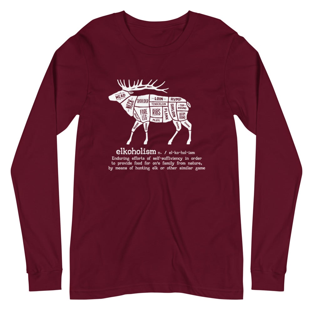 Elkoholism Unisex Long Sleeve Tee - Outdoors Thrill