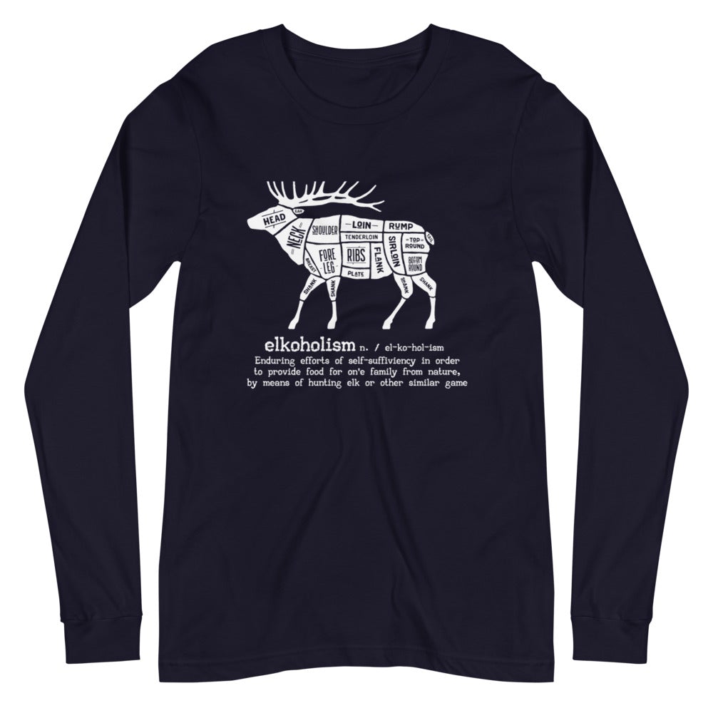 Elkoholism Unisex Long Sleeve Tee - Outdoors Thrill