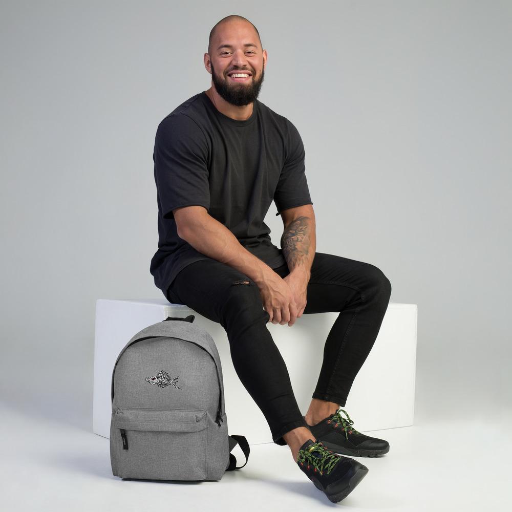 Fish Bone Embroidered Backpack - Outdoors Thrill