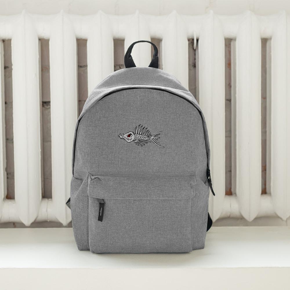 Fish Bone Embroidered Backpack - Outdoors Thrill