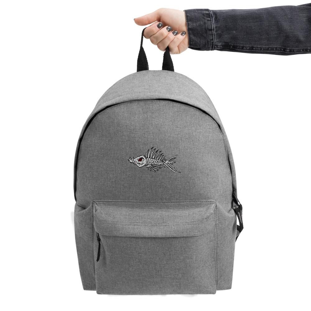 Fish Bone Embroidered Backpack - Outdoors Thrill
