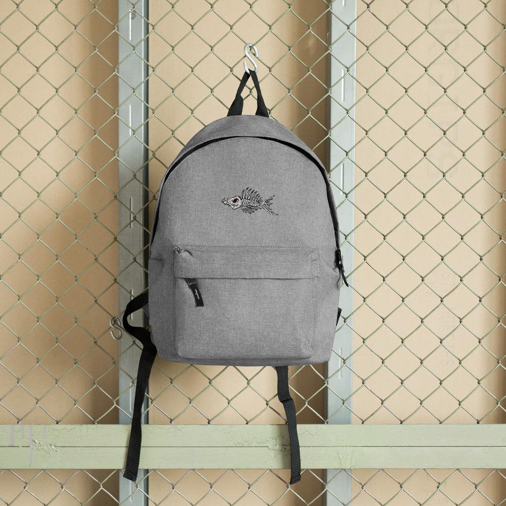 Fish Bone Embroidered Backpack - Outdoors Thrill