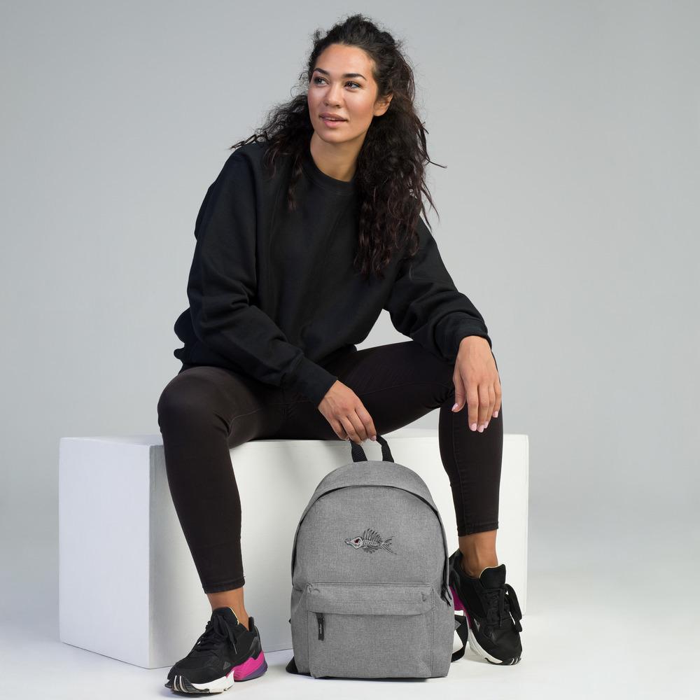 Fish Bone Embroidered Backpack - Outdoors Thrill