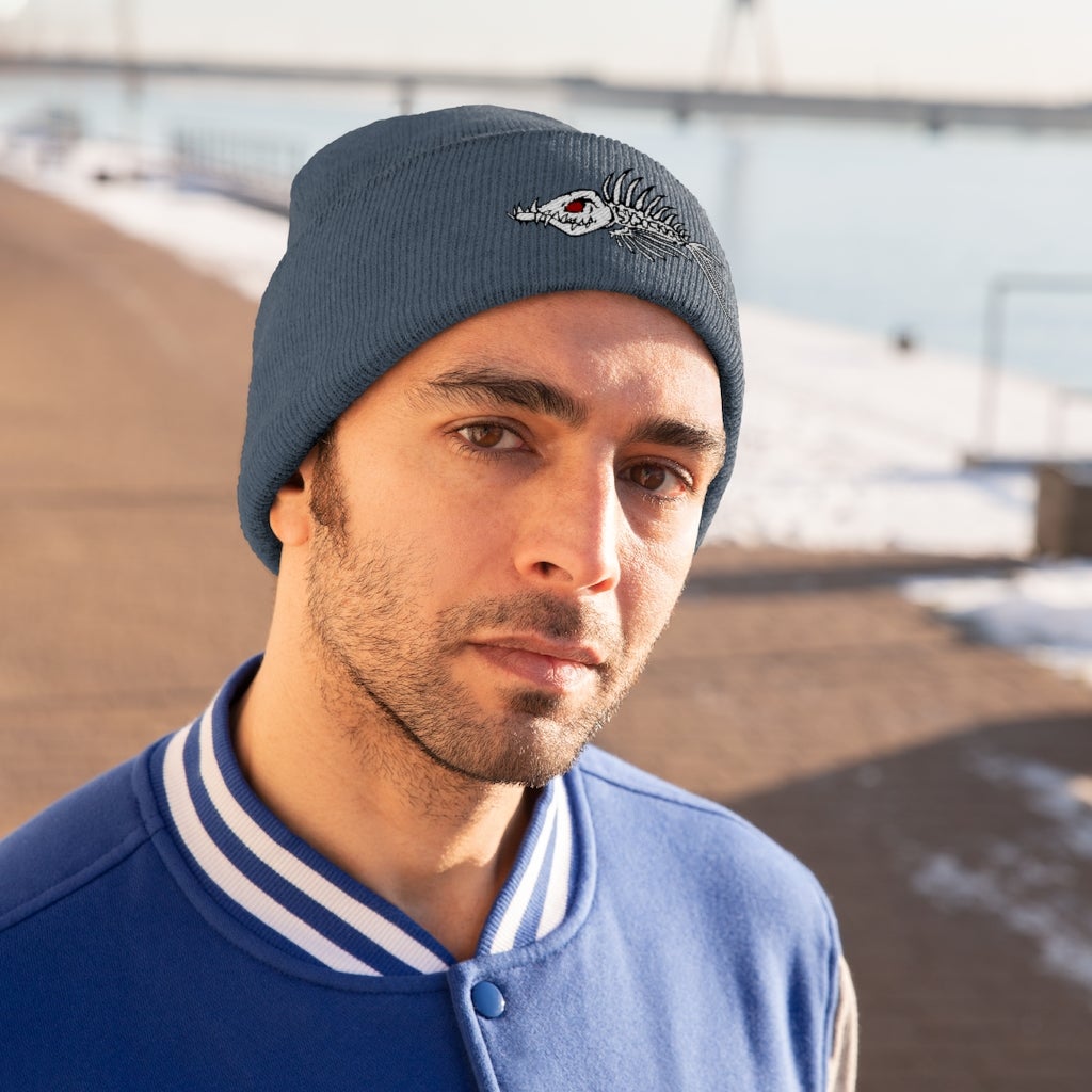 Fish Bone Knit Beanie - Printify - Outdoors Thrill
