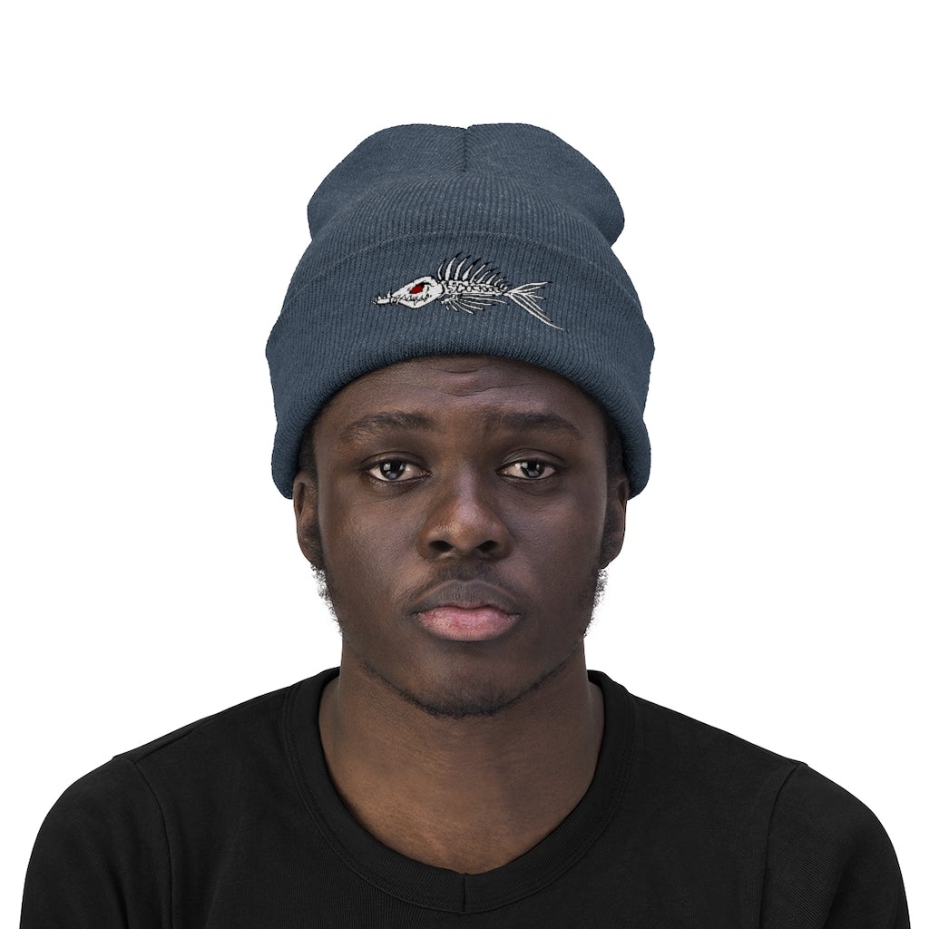 Fish Bone Knit Beanie - Printify - Outdoors Thrill