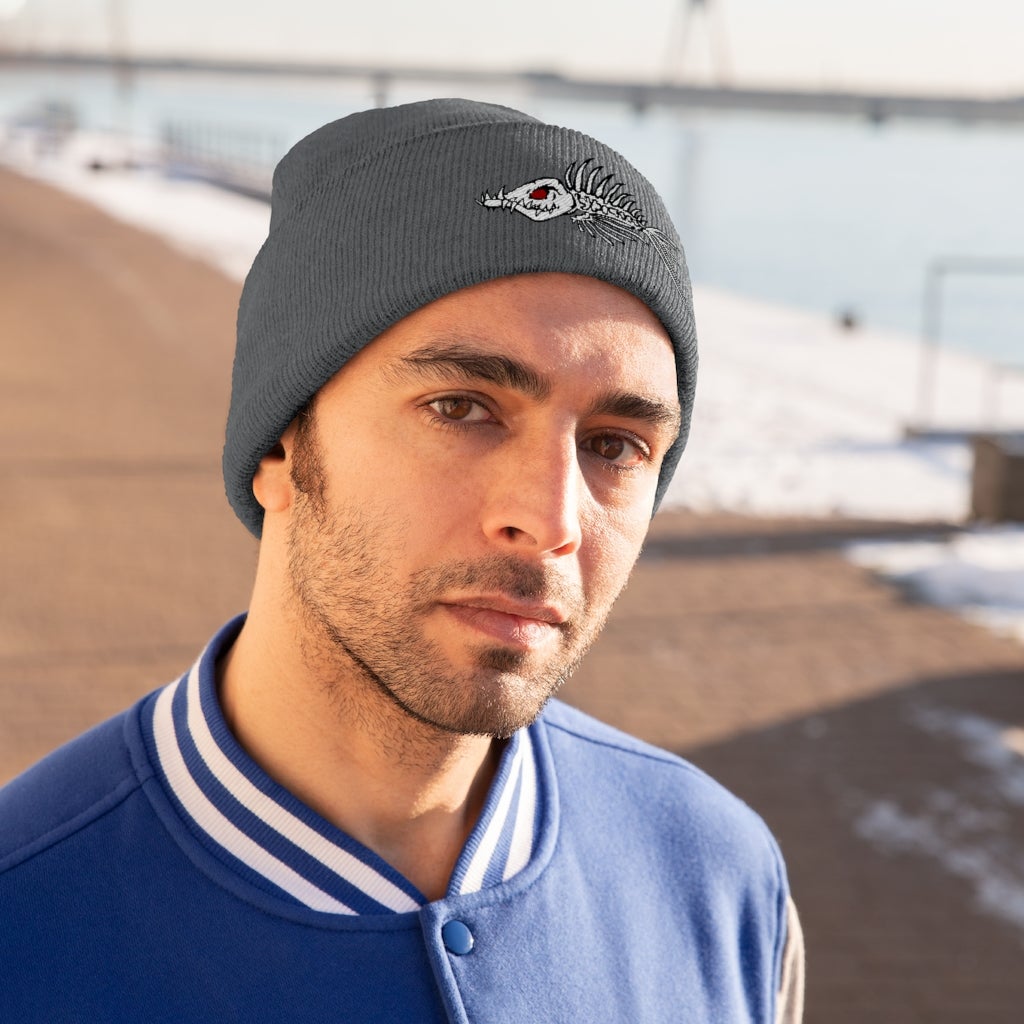 Fish Bone Knit Beanie - Printify - Outdoors Thrill