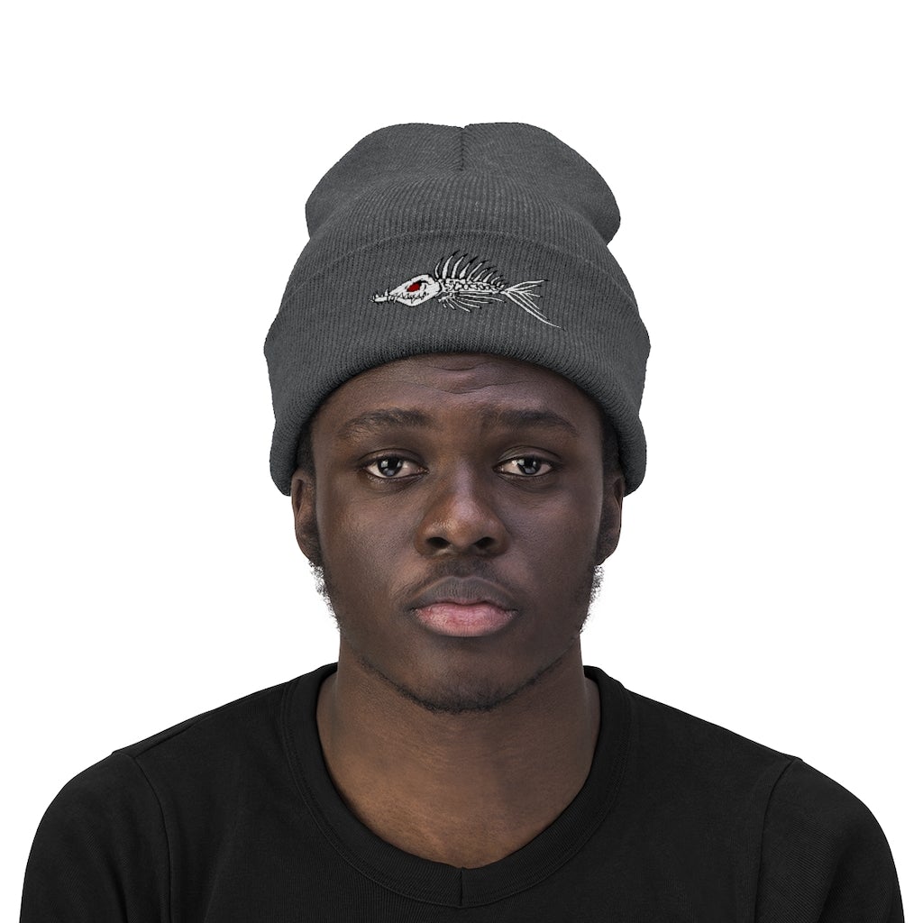 Fish Bone Knit Beanie - Printify - Outdoors Thrill