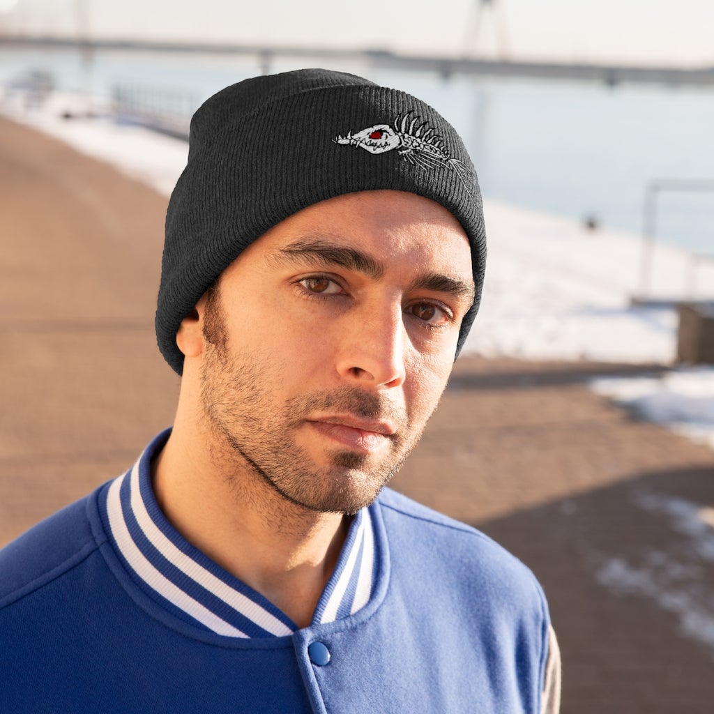 Fish Bone Knit Beanie - Printify - Outdoors Thrill