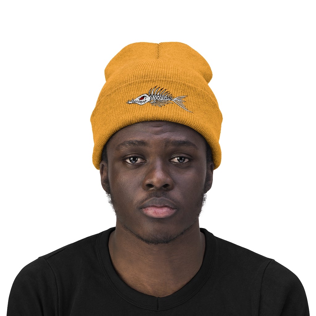 Fish Bone Knit Beanie - Printify - Outdoors Thrill