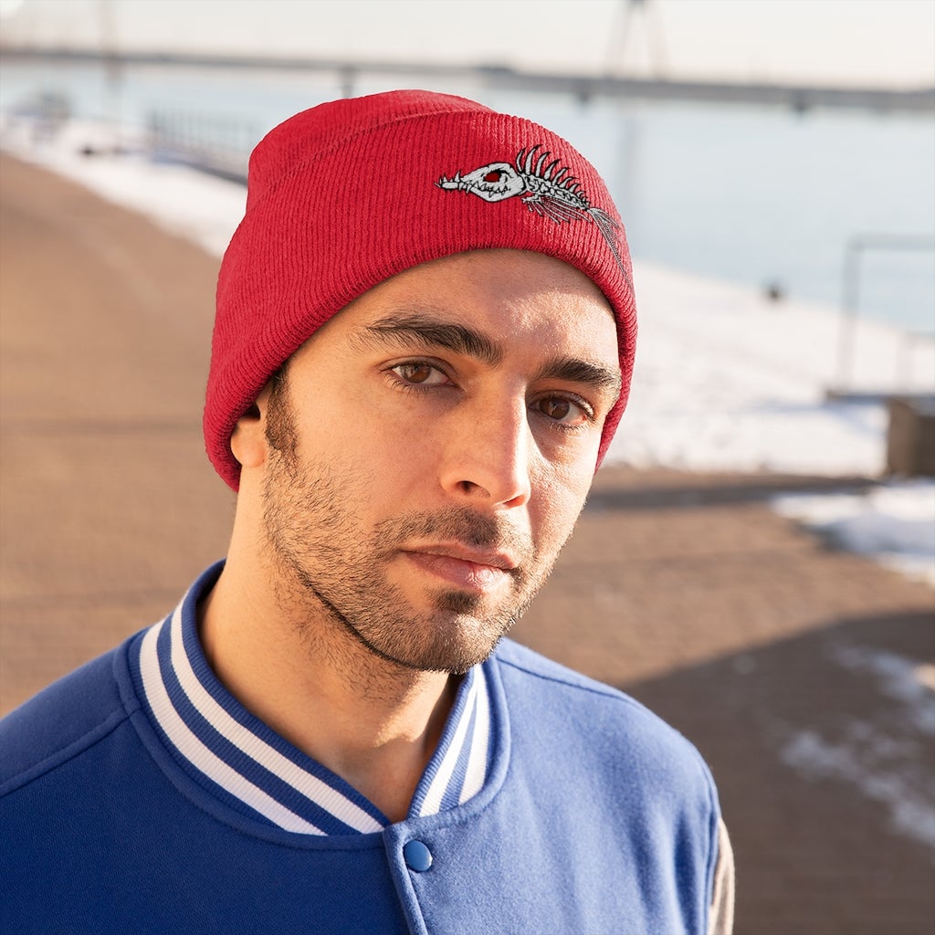 Fish Bone Knit Beanie - Printify - Outdoors Thrill