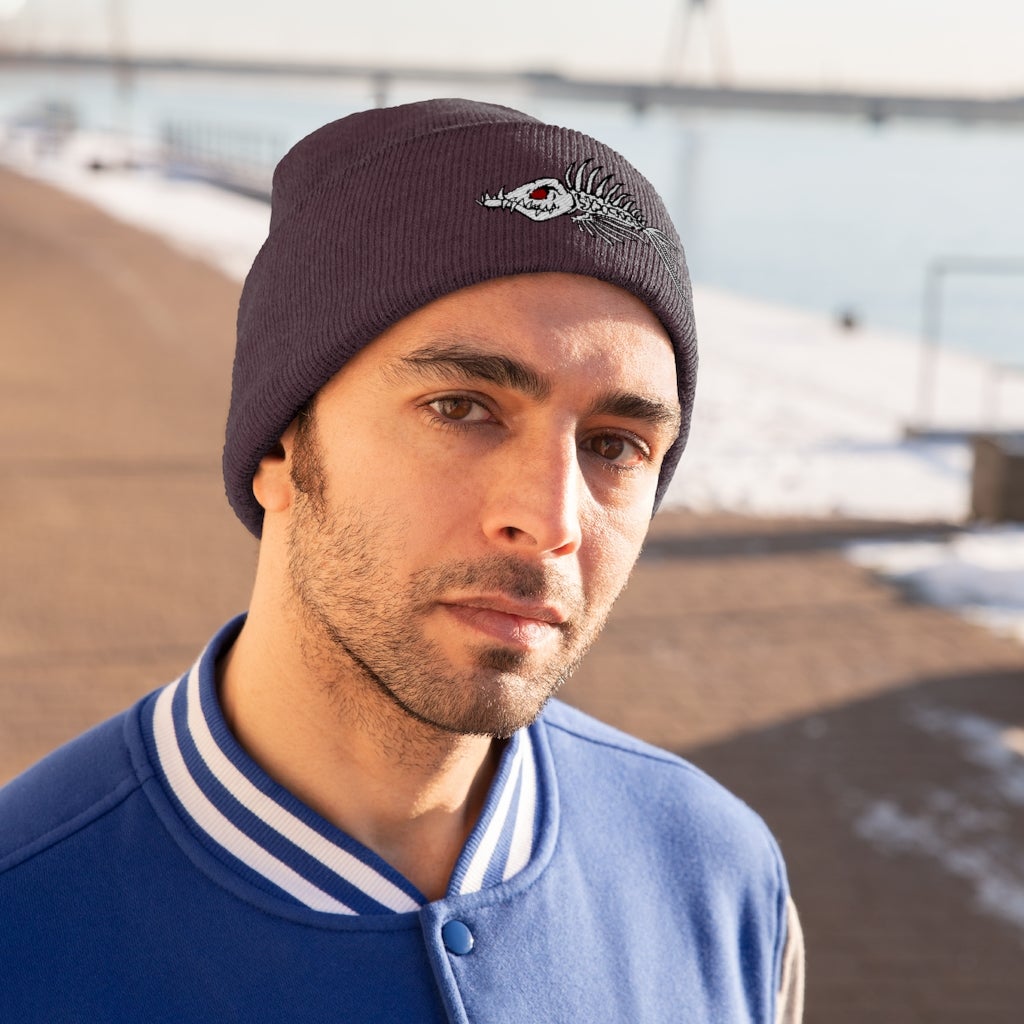 Fish Bone Knit Beanie - Printify - Outdoors Thrill