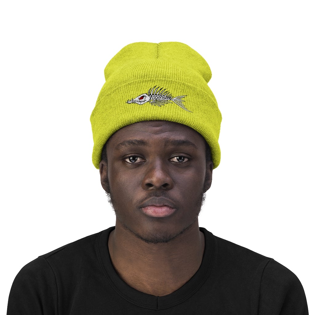 Fish Bone Knit Beanie - Printify - Outdoors Thrill