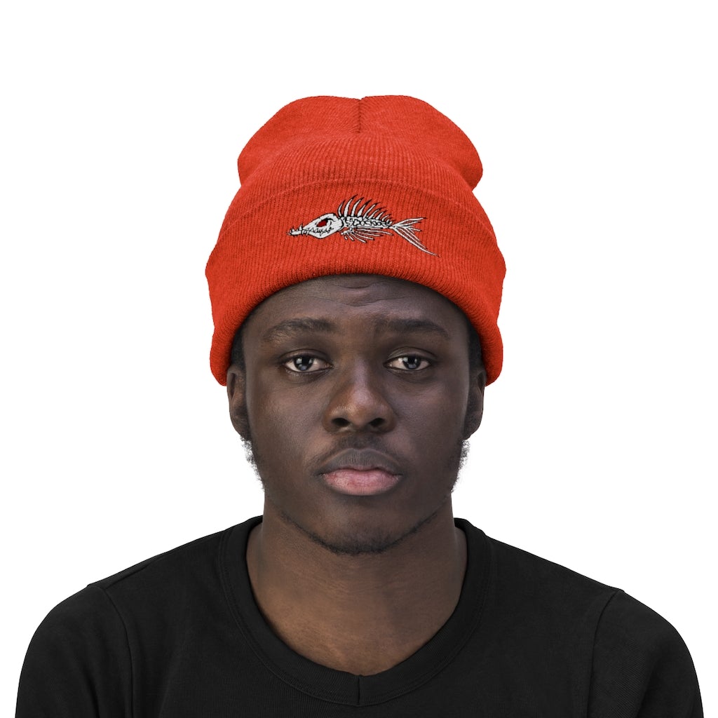 Fish Bone Knit Beanie - Printify - Outdoors Thrill