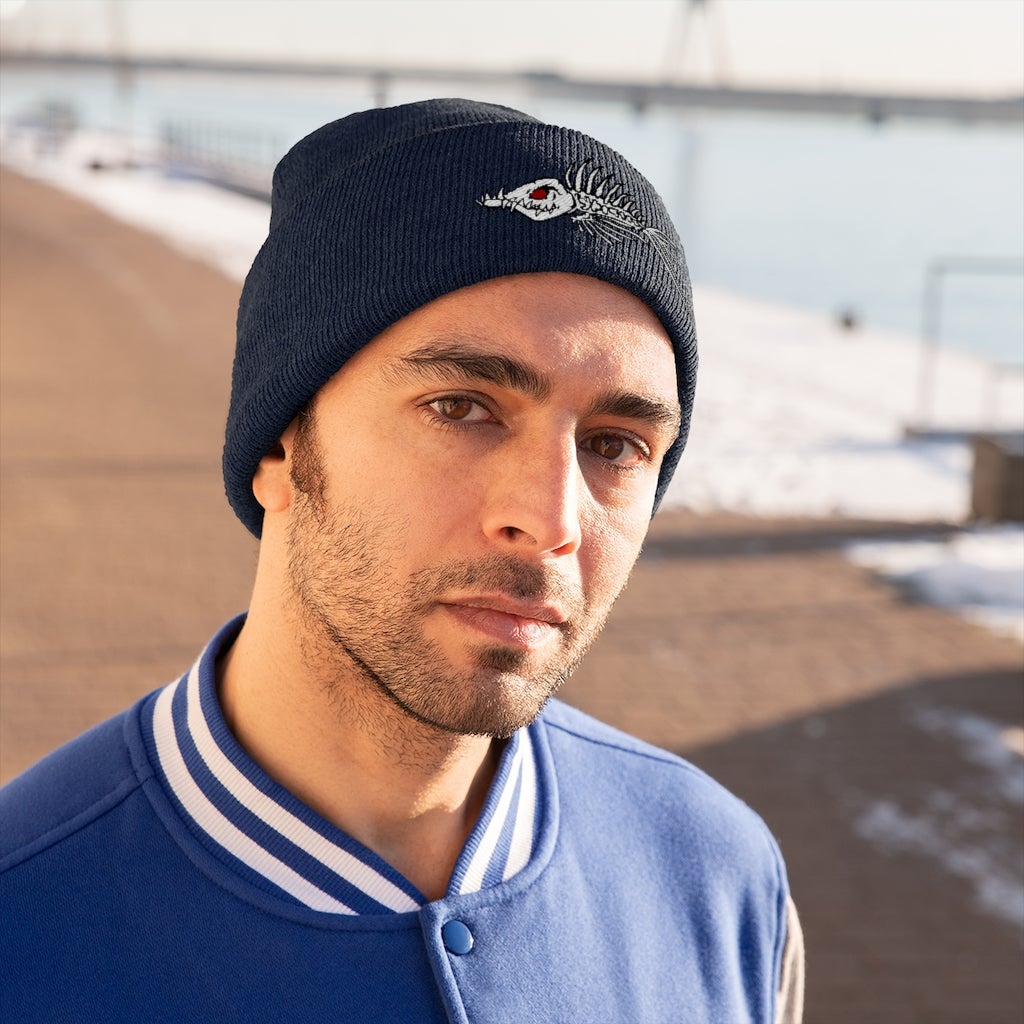 Fish Bone Knit Beanie - Printify - Outdoors Thrill