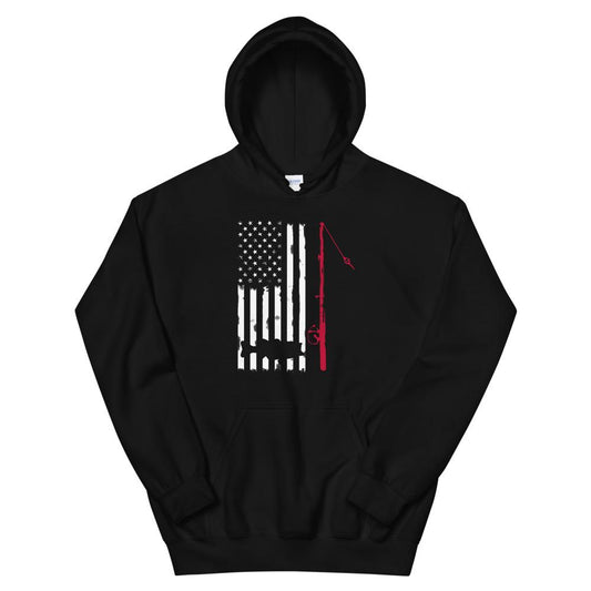 Fishing Shirt - American Fisherman Unisex Hoodie - Outdoors Thrill