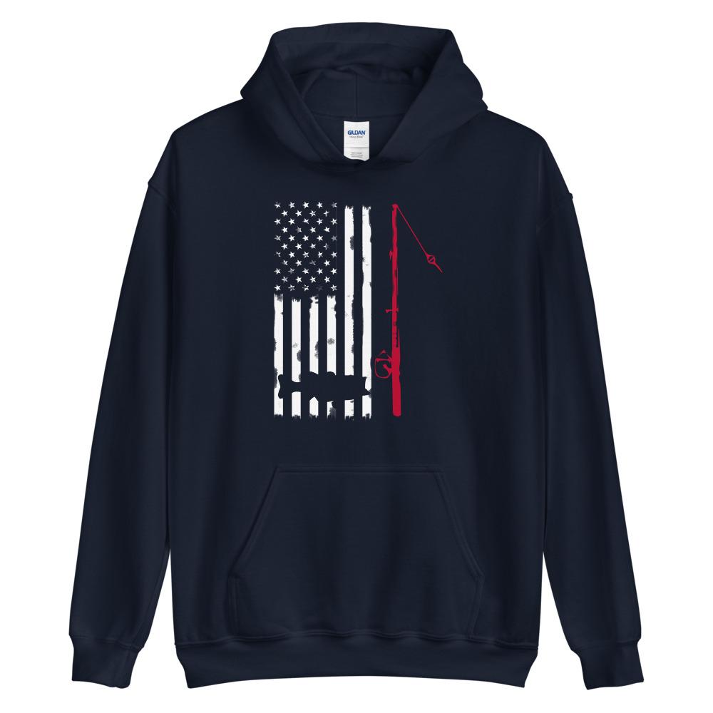 Fishing Shirt - American Fisherman Unisex Hoodie - Outdoors Thrill