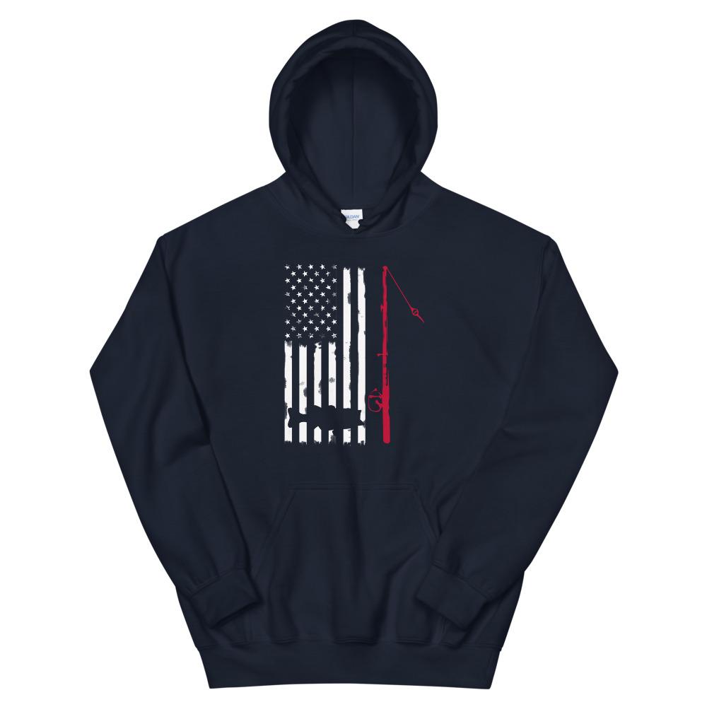 Fishing Shirt - American Fisherman Unisex Hoodie - Outdoors Thrill