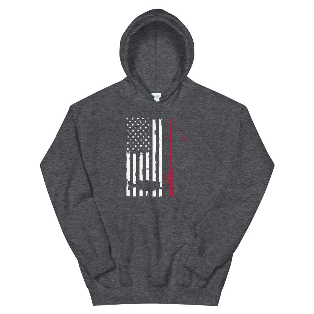 Fishing Shirt - American Fisherman Unisex Hoodie - Outdoors Thrill