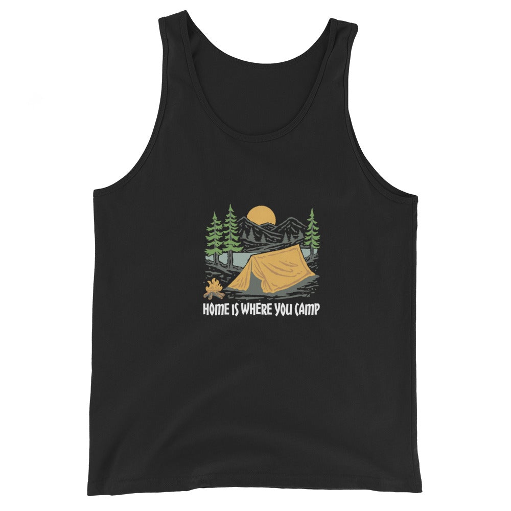 Camp Home Unisex Tank Top - Outdoors Thrill