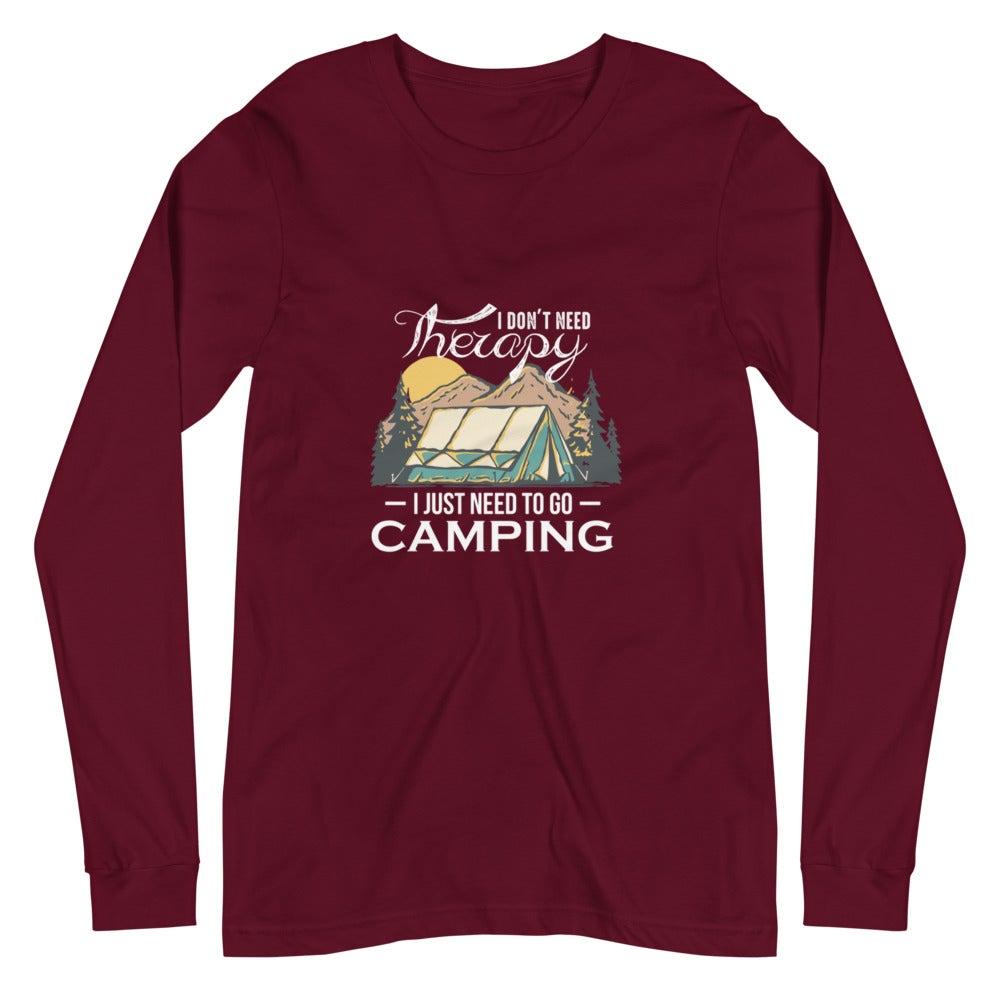 Camping Therapy Unisex Long Sleeve Tee - Outdoors Thrill