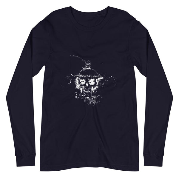 Fishing Skull Unisex Long Sleeve Tee - Outdoors Thrill